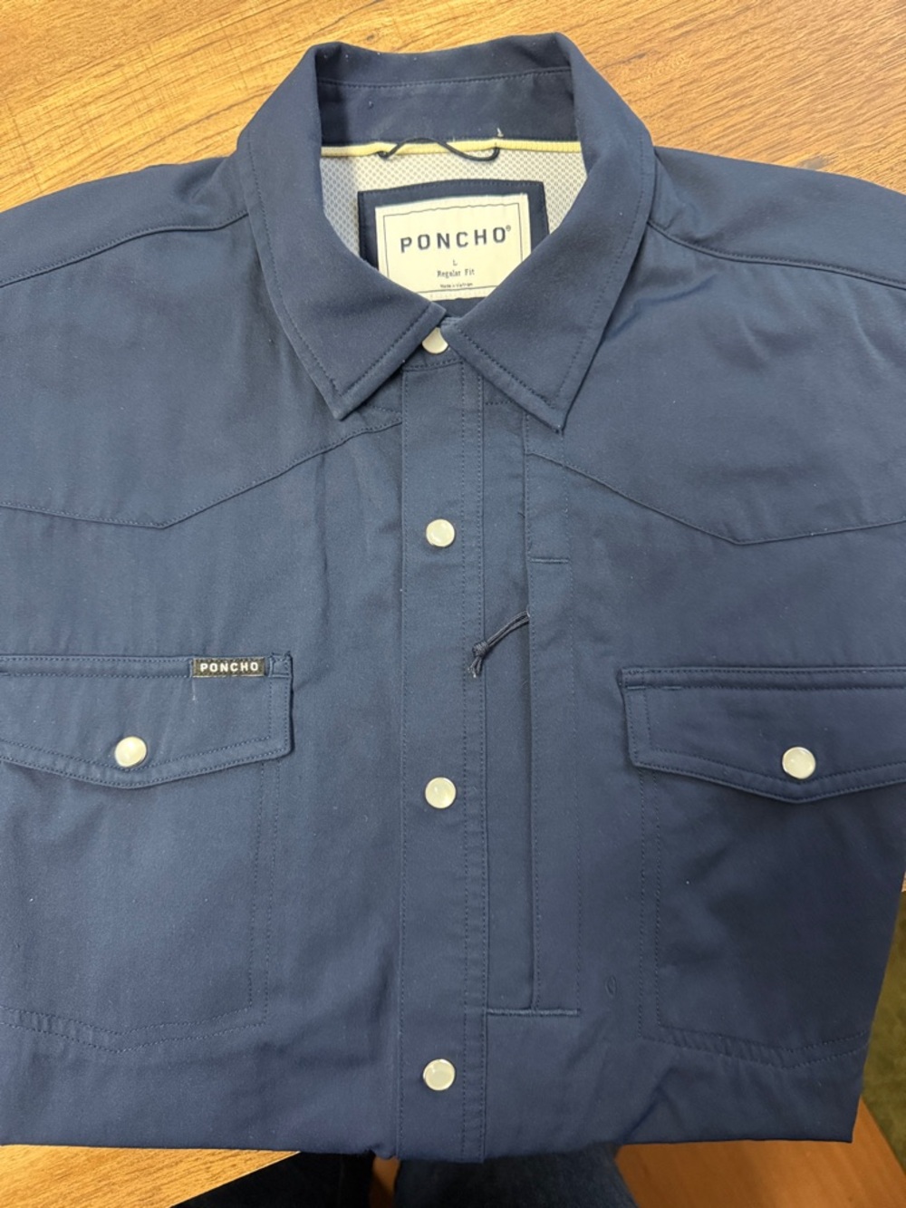 PONCHO Navy Snap-Front Work Shirt